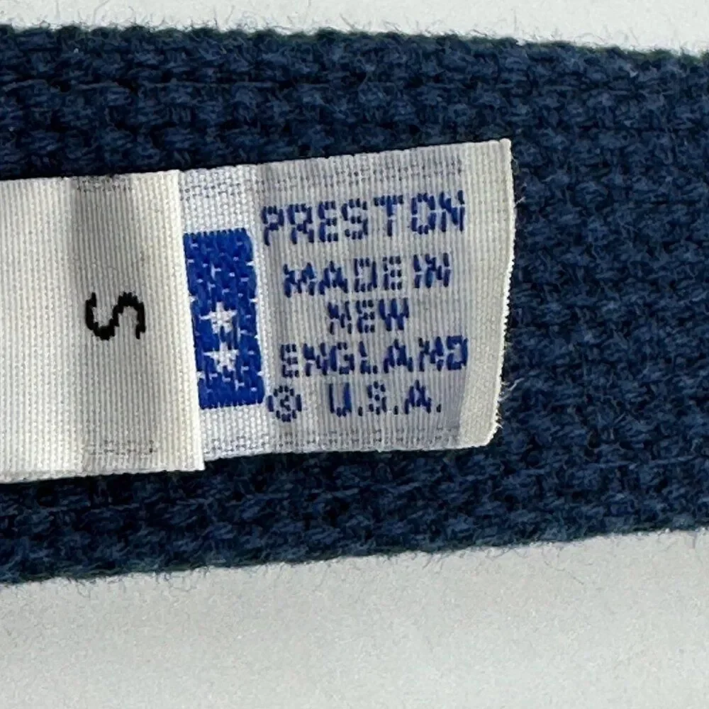 Preston Canvas Lacrosse Silver D-Ring Preppy Belt Blue Size Small